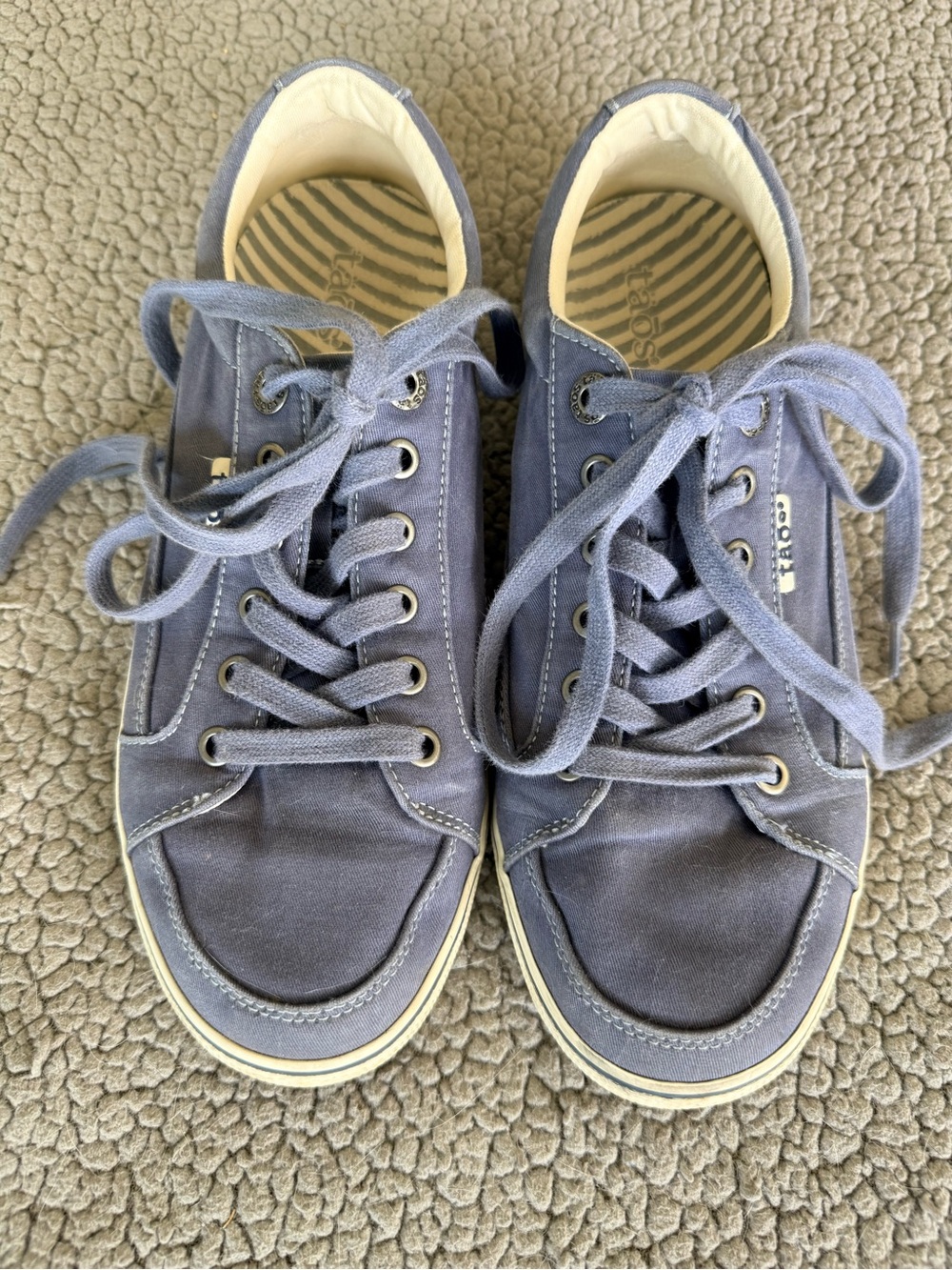 Taos Footwear Blue Canvas Lace-Up Sneakers